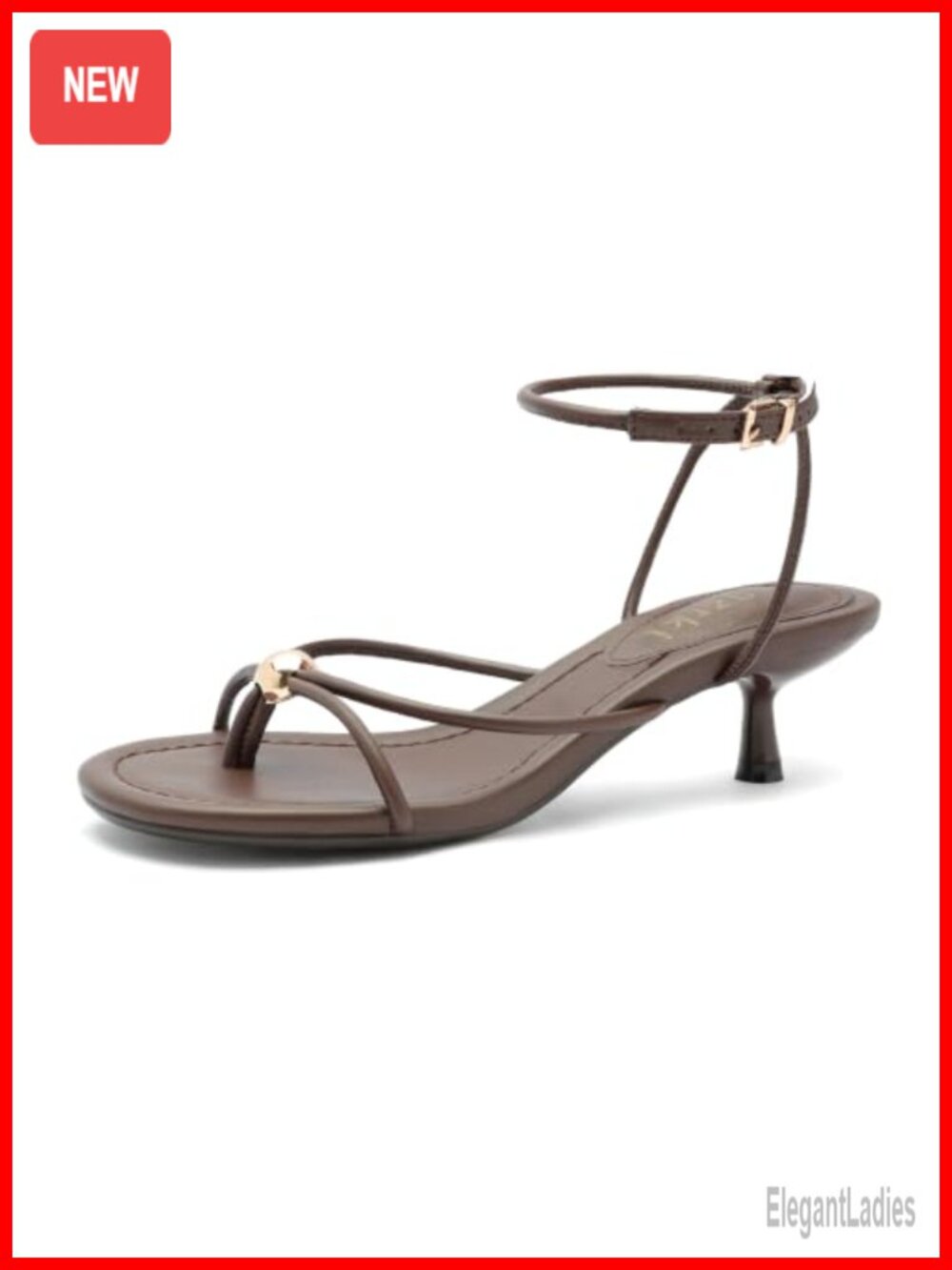 Faux Leather Strappy Kitten Heels Open Toe Ankle Strap Dress Sandals
